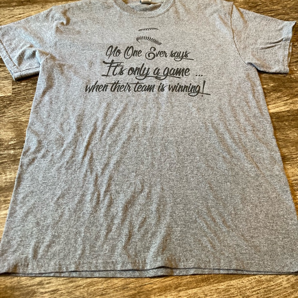 Gray softball shirt